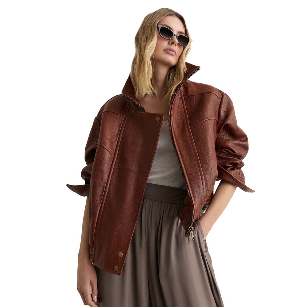 Real Cowskin Leather Breathable Jacket for Women