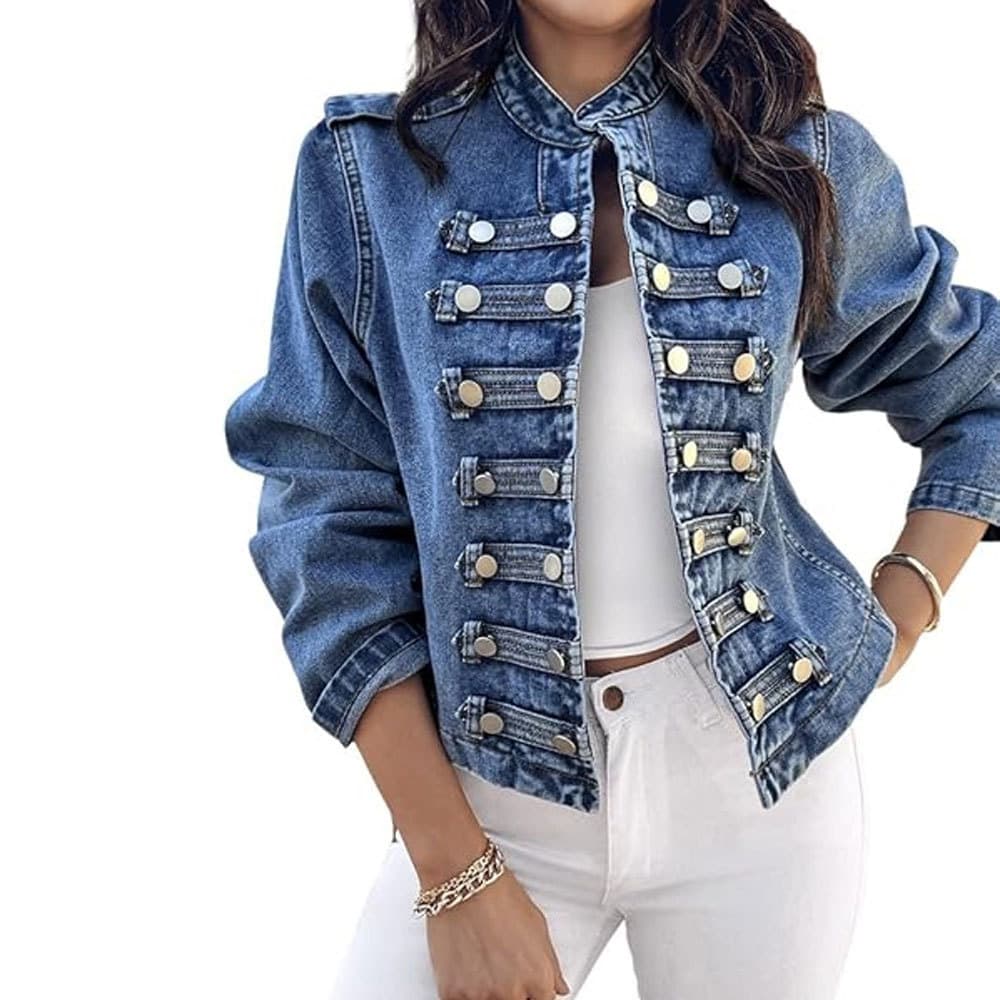 Denim Button Up Jacket for Women